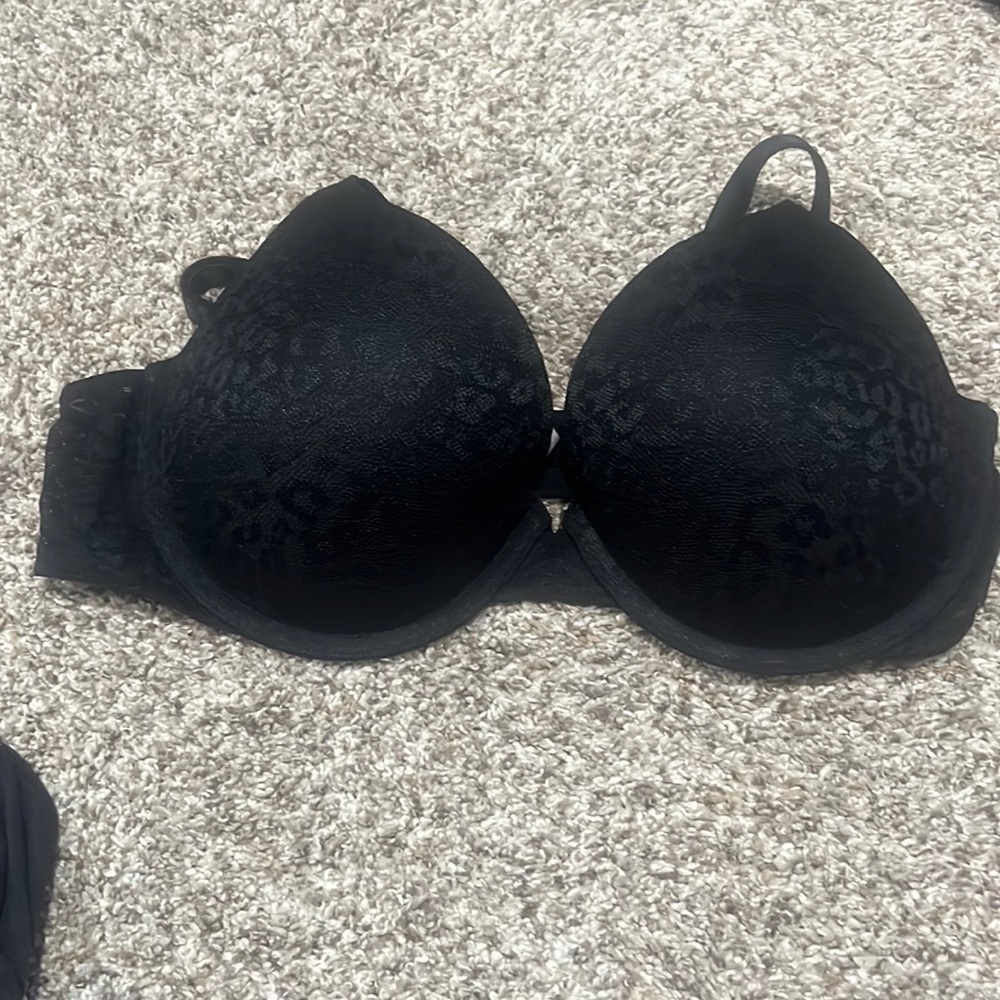 Pink black bra 36C
